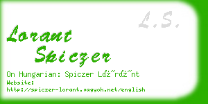 lorant spiczer business card
